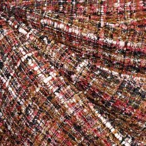 Designer Chunky Silk Blend Tweed Terracotta