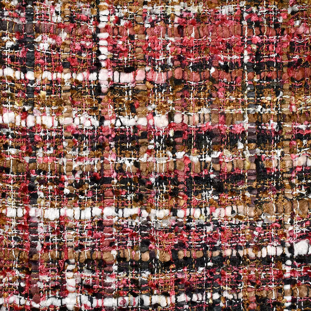 Designer Chunky Silk Blend Tweed Terracotta
