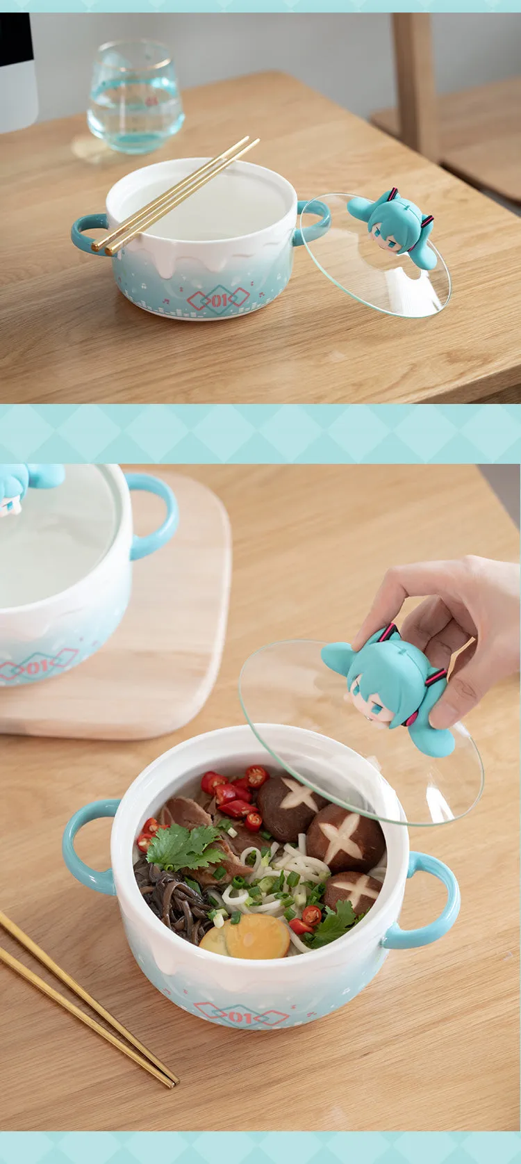 Hatsune Miku - Hatsune Miku Angry Pouty Face Bowl (with lid) Moeyu