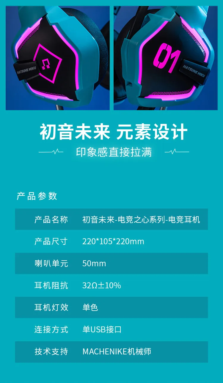 Hatsune Miku - Hatsune Miku Heart of Esports Series Headphones Moeyu