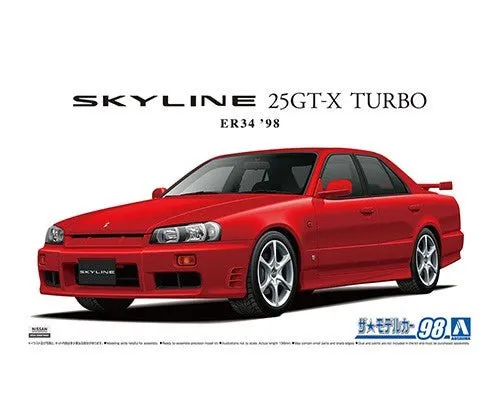 [Pre-order] Aoshima - NISSAN ER34 SKYLINE 25GT-X TURBO '98 1/24 Scale Plastic Model Kits