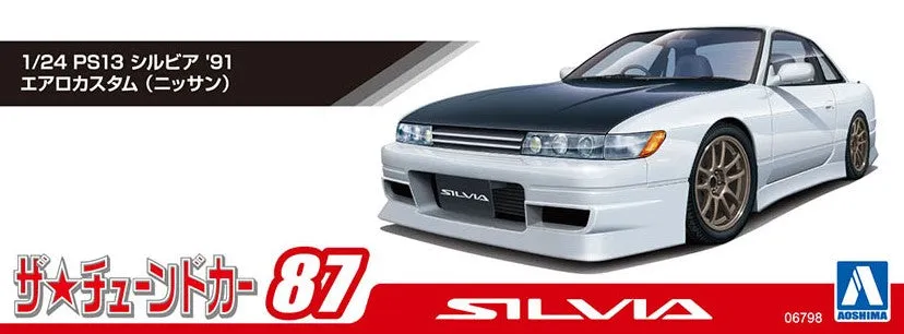[Pre-order] Aoshima - PS13 SILVIA '91 AERO CUSTOM (NISSAN) 1/24 Scale Plastic Model Kit Aoshima