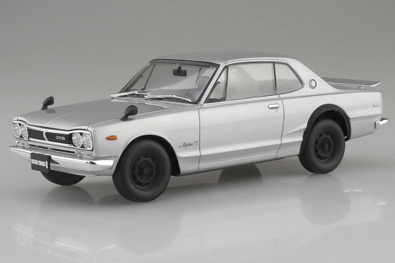 [Pre-order] None - KPGC10 SKYLINE HT 2000GT-R 1970 Silver Plastic Model Kit Aoshima