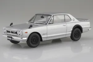 [Pre-order] None - KPGC10 SKYLINE HT 2000GT-R 1970 Silver Plastic Model Kit Aoshima