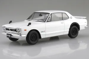 [Pre-order] None - KPGC10 SKYLINE HT 2000GT-R 1971 White Plastic Model Kit Aoshima