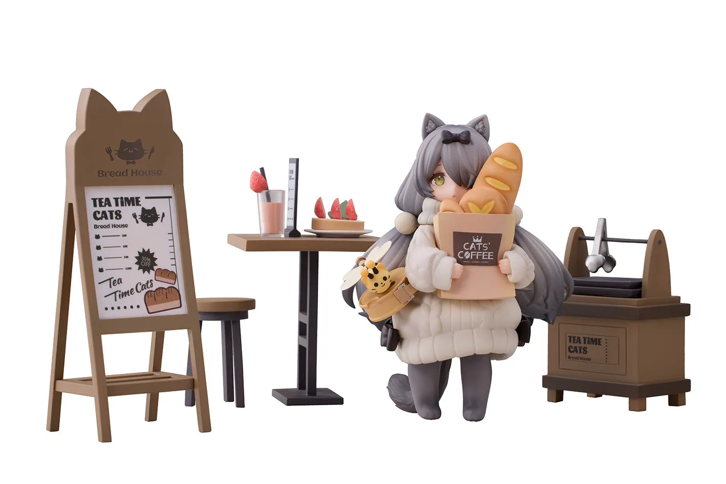 [Pre-order] Original Character - Tea Time Cats DLC Series Meow Town Bakery Shop Assistant & Customer Cat Mini Figure RIBOSE
