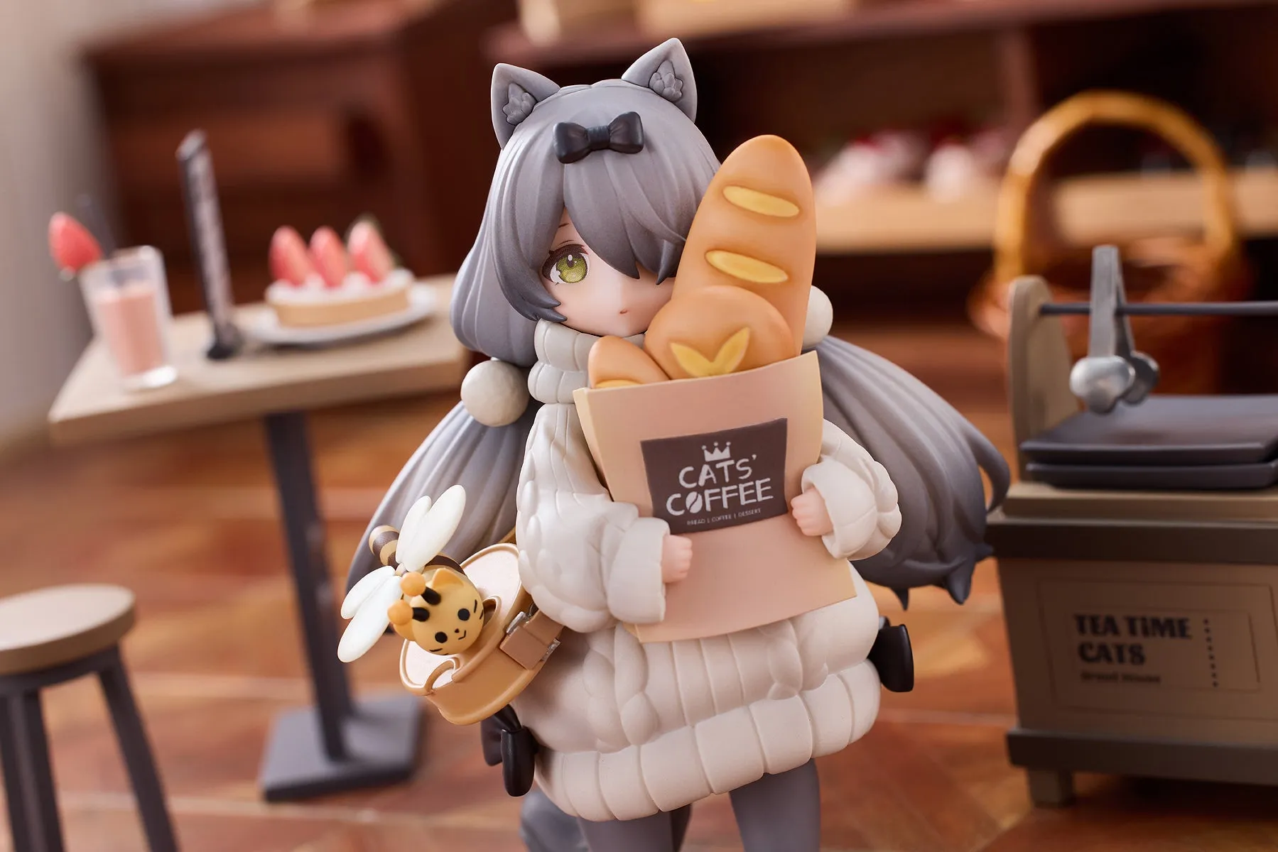 [Pre-order] Original Character - Tea Time Cats DLC Series Meow Town Bakery Shop Assistant & Customer Cat Mini Figure RIBOSE