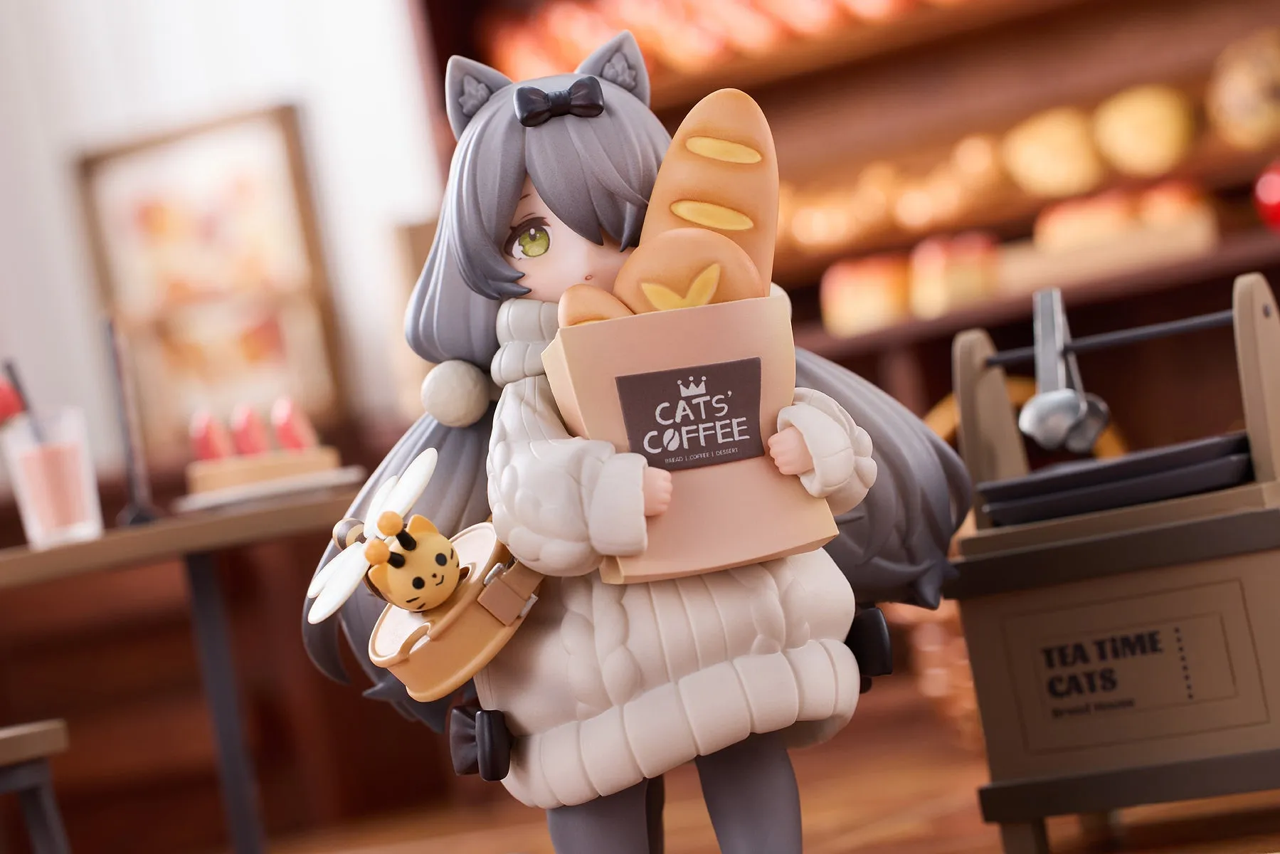 [Pre-order] Original Character - Tea Time Cats DLC Series Meow Town Bakery Shop Assistant & Customer Cat Mini Figure RIBOSE