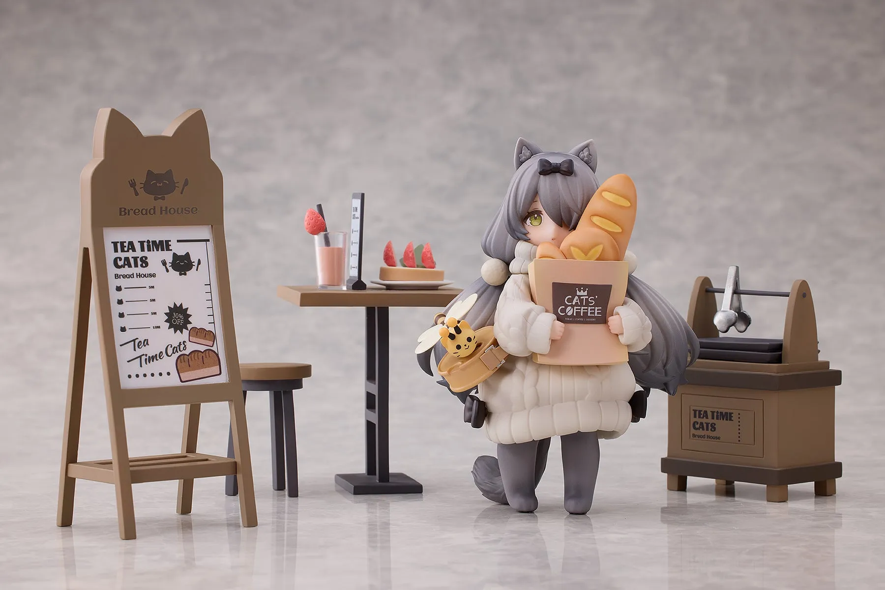 [Pre-order] Original Character - Tea Time Cats DLC Series Meow Town Bakery Shop Assistant & Customer Cat Mini Figure RIBOSE